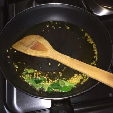 Add curry leaves and allow them to splutter.