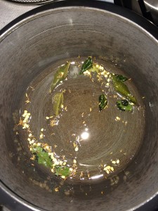 Take oil in a pressure cooker and temper the items given under the to temper table.