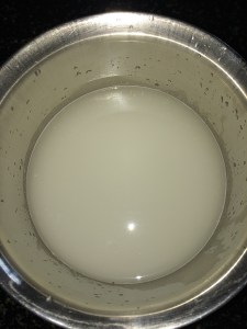 Take the rice washed water or arusi kelanja thani.