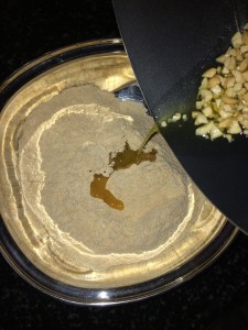 Pour it in the atta.