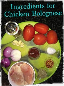 Take your Ingredients for Chicken Bolognese Sauce.