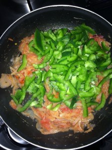 Time to add the capsicum.