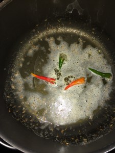 Add green chilies and saute for a while.