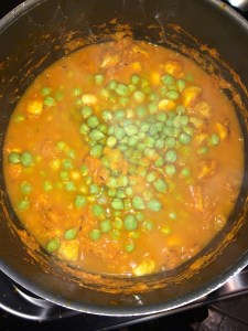 After the mushrooms get half cooked add the cooked cholia.