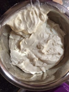 Transfer the batter to a vessel.