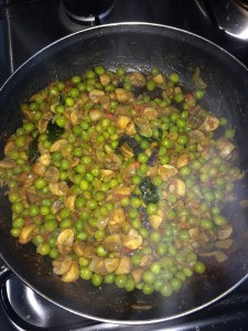 All the water has evaporated and the masala is ready to be served.