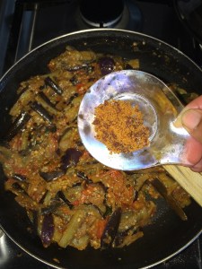 After the masala gets ready add little jaggery and mix everything together.