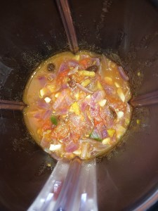 Transfer the contents to a blender and allow it to cool completely.