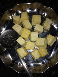 Transfer the tofu's to a plate.