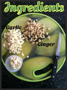 Clean and chop ginger and garlic.