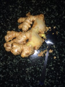 Peeling ginger using a spoon. Its that easy. Try it.
