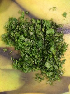Clean the coriander and fine chop them.