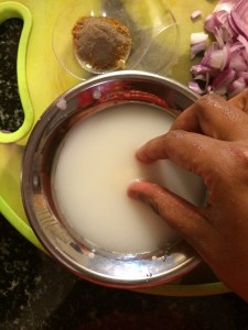 Now dip the Idli's into the mixture.