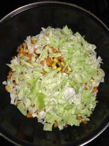 After few mins add cabbage and give it a stir.