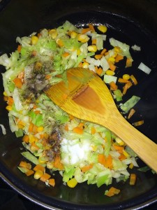 Add black pepper powder and salt.