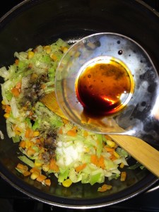 Add the dark soy sauce.