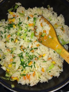 Finally add chopped spring onion and stir everything well and switch off the flame.