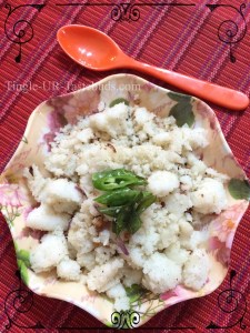 Switch off the stove and now the Idly Upma is ready to be served.