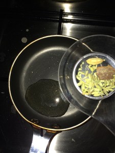 Take little oil in a pan.