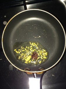 Temper fennel, cardamom and cinnamon.