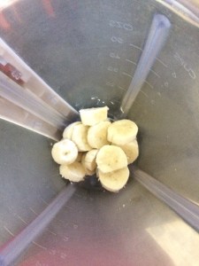 Chop the bananas and add them in the blender.