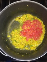 Now add the chopped tomato.