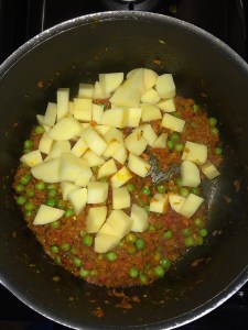 Now add the chopped potato.