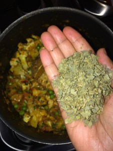 Crush the kasuri methi and add it.