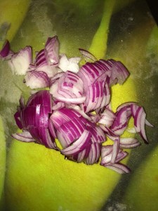 Chop one small sized onion as shown.