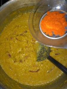 Add red chili powder at this stage according to ones spice level.