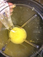 Add half a cup of water to the blender and wash it to get the remaining mixture. 