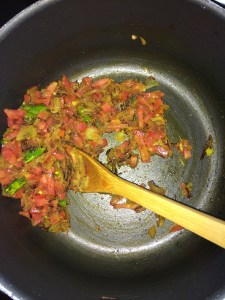 Add tomatoes at this stage.