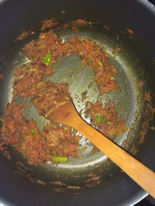 Cook the tomatoes till mushy.