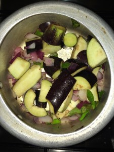 Now add the brinjal. 