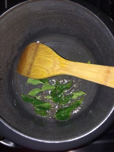 Add curry leaves.