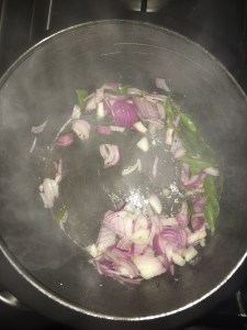Add the chopped onion.