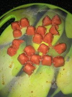 Remove all the frozen sauce cubes.