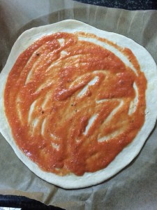 Spread the sauce evenly.