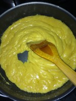 Now it has started to leave the pan. Now switch off the stove.