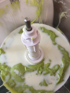 Finally goes in the milk. Blend everyhting until smooth.