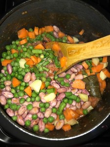 Tiem to add all the chopped veggies.