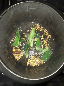 Now add curry leaves.