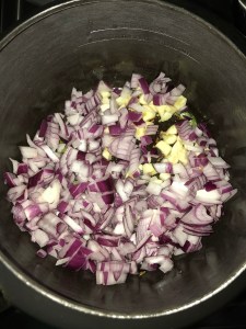 After that add chopped garlic and onion and saute for few mins.